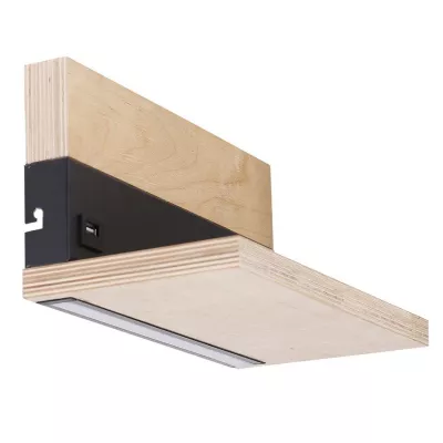 Nástěnné LED svítidlo s USB portem ANET - 2x4W, 4000K (denní bílá), hnědé / černé