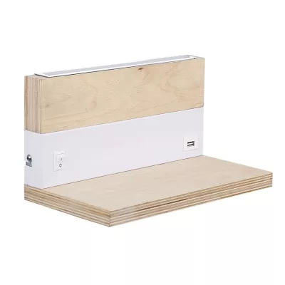 Nástěnné LED svítidlo s USB portem ANET - 2x4W, 4000K (denní bílá), hnědé / bílé