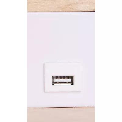 Nástěnné LED svítidlo s USB portem ANET - 2x4W, 4000K (denní bílá), hnědé / bílé