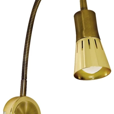 Nástěnná lampička k posteli ARENA - 1xE14, 40W, zlatá / patina