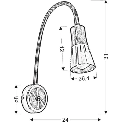 Nástěnná lampička k posteli ARENA - 1xE14, 40W, zlatá / patina