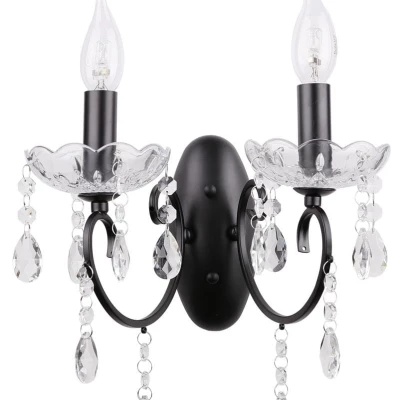 Nástěnné osvětlení v klasickém stylu AURORA - 2xE14, 40W, černé