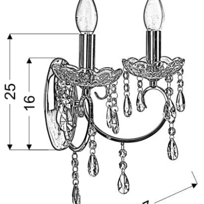 Nástěnné osvětlení v klasickém stylu AURORA - 2xE14, 40W, černé