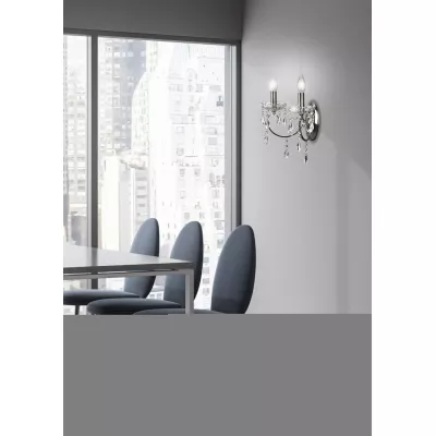 Nástěnné svítidlo v anglickém stylu AURORA - 2xE14, 40W, chromované