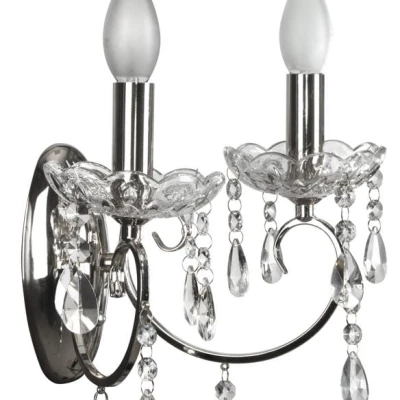 Nástěnné svítidlo v anglickém stylu AURORA - 2xE14, 40W, chromované