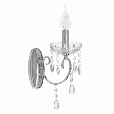 Nástěnné osvětlení v anglickém stylu AURORA - 1xE14, 40W, chromované