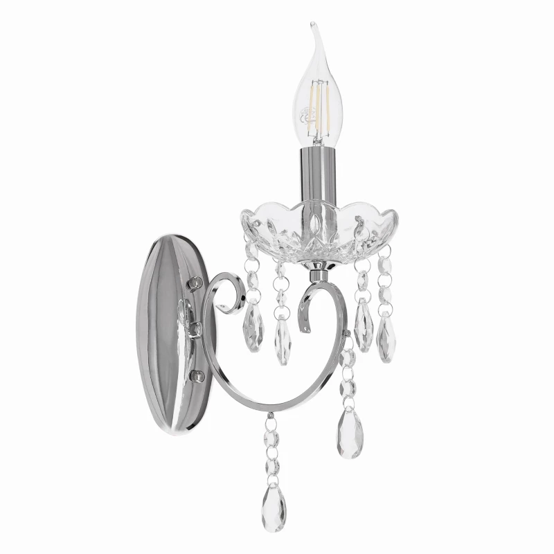 Nástěnné osvětlení v anglickém stylu AURORA - 1xE14, 40W, chromované