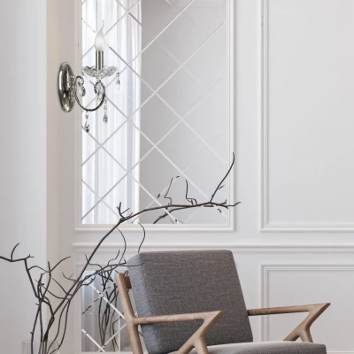 Nástěnné osvětlení v anglickém stylu AURORA - 1xE14, 40W, chromované