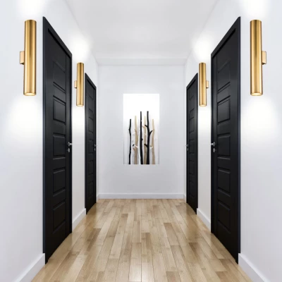 Nástěnné moderní osvětlení AUSTIN - 1xE27, 40W, 50x6cm, zlaté