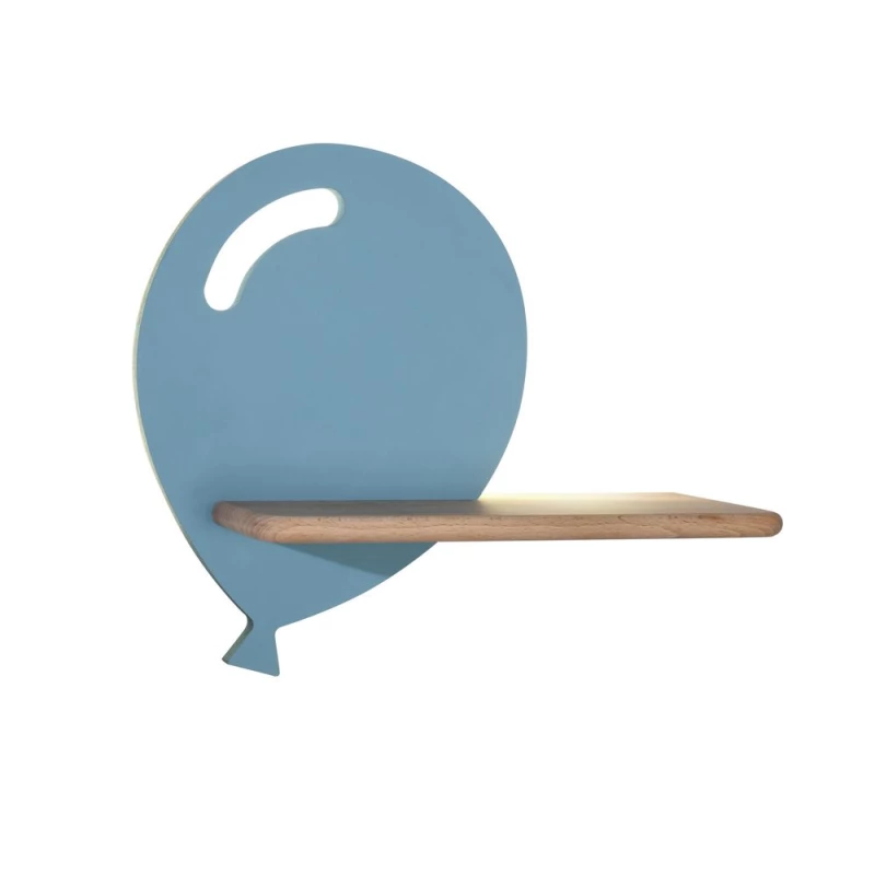 Dětské LED nástěnné svítidlo s poličkou BALLOON - 4W, 4000K (denní bílá), modré