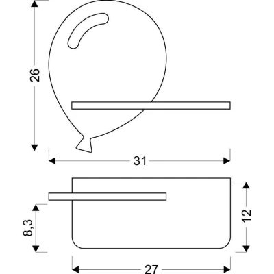Dětské LED nástěnné svítidlo s poličkou BALLOON - 4W, 4000K (denní bílá), modré
