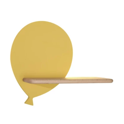 Dětské LED nástěnné svítidlo s poličkou BALLOON - 4W, 4000K (denní bílá), žluté