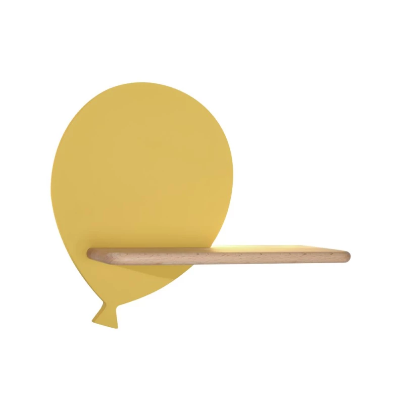 Dětské LED nástěnné svítidlo s poličkou BALLOON - 4W, 4000K (denní bílá), žluté