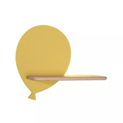 Dětské LED nástěnné svítidlo s poličkou BALLOON - 4W, 4000K (denní bílá), žluté