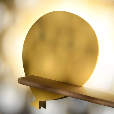 Dětské LED nástěnné svítidlo s poličkou BALLOON - 4W, 4000K (denní bílá), žluté