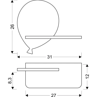 Dětské LED nástěnné svítidlo s poličkou BALLOON - 4W, 4000K (denní bílá), žluté