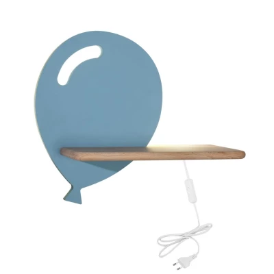 Dětské LED nástěnné svítidlo do zásuvky BALLOON - 4W, 4000K (denní bílá), modré