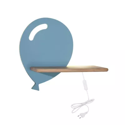 Dětské LED nástěnné svítidlo do zásuvky BALLOON - 4W, 4000K (denní bílá), modré