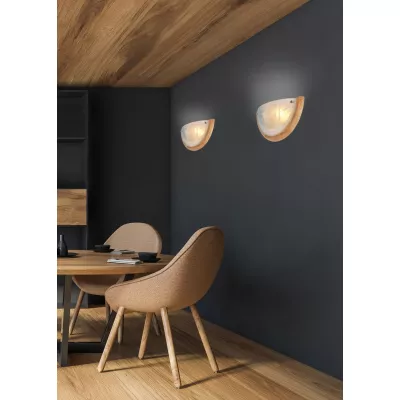 Nástěnné dřevěvné osvětlení BAMBOO - 1xE27, 60W, hnědé / čiré