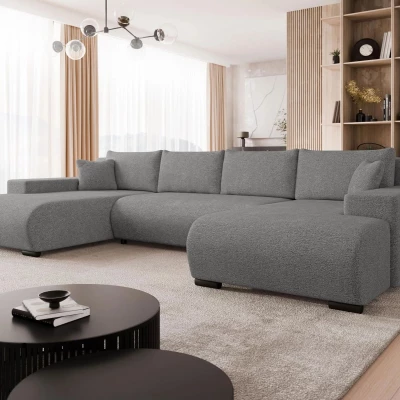 Moderní rozkládací sedačka do tvaru U SELAH - tmavá šedá