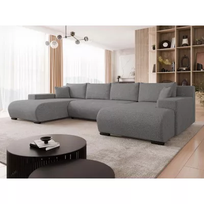 Moderní rozkládací sedačka do tvaru U SELAH - tmavá šedá