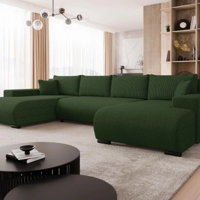 Moderní rozkládací sedačka do tvaru U SELAH - zelená 2