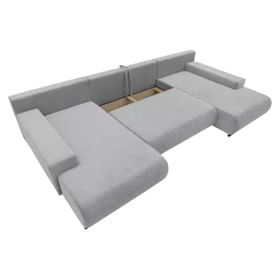 Moderní rozkládací sedačka do tvaru U SELAH - čokoládová 2