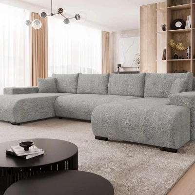 Moderní rozkládací sedačka do tvaru U SELAH - šedá