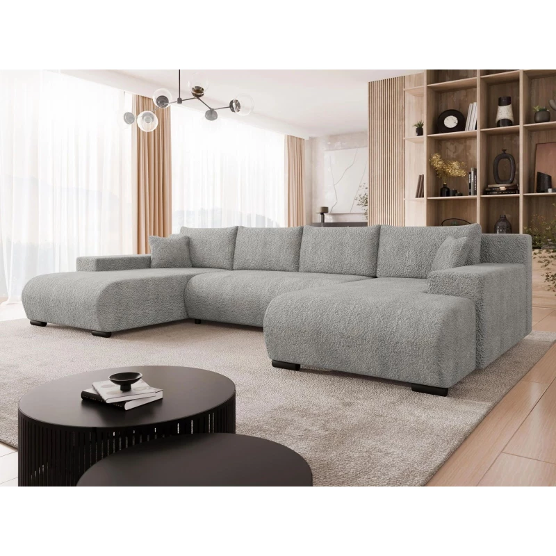 Moderní rozkládací sedačka do tvaru U SELAH - šedá