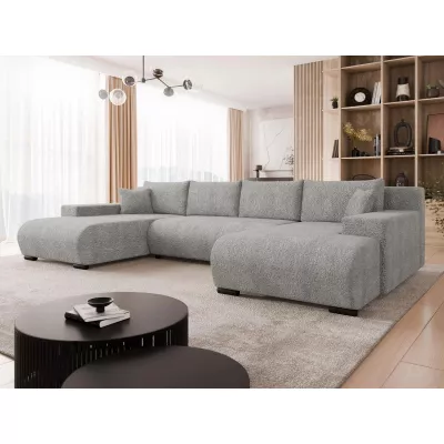 Moderní rozkládací sedačka do tvaru U SELAH - šedá