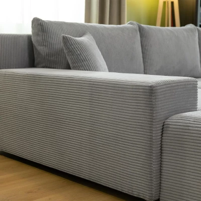 Moderní rozkládací sedačka do tvaru U SELAH - pruská modř