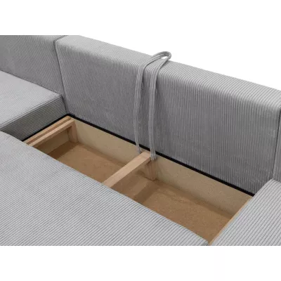 Moderní rozkládací sedačka do tvaru U SELAH - čokoládová 1