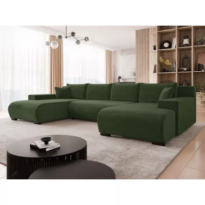 Moderní rozkládací sedačka do tvaru U SELAH - zelená 1