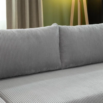 Moderní rozkládací sedačka do tvaru U SELAH - světlá béžová