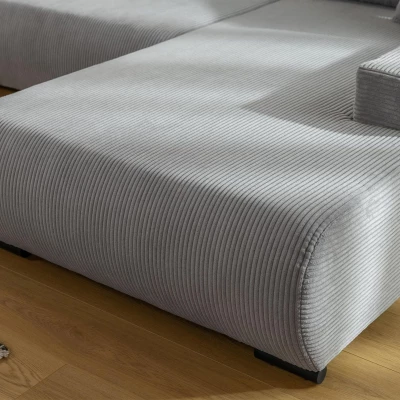 Moderní rozkládací sedačka do tvaru U SELAH - tmavá ecru