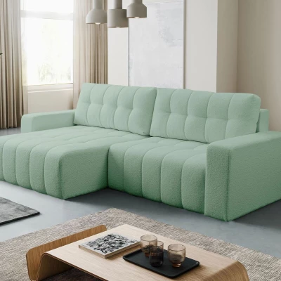 Rohová rozkládací sedací souprava WAPATO - světlá mátová