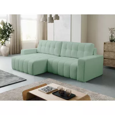 Rohová rozkládací sedací souprava WAPATO - světlá mátová