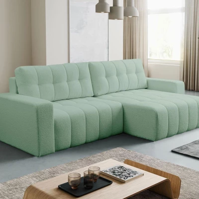 Rohová rozkládací sedací souprava WAPATO - světlá mátová