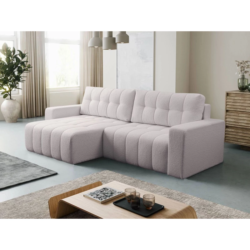 Rohová rozkládací sedací souprava WAPATO - světlá levandulová