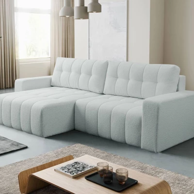 Rohová rozkládací sedací souprava WAPATO - světlá šedá