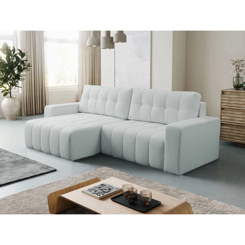 Rohová rozkládací sedací souprava WAPATO - světlá šedá