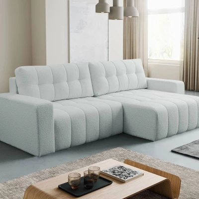 Rohová rozkládací sedací souprava WAPATO - světlá šedá