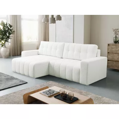 Rohová rozkládací sedací souprava WAPATO - bílá