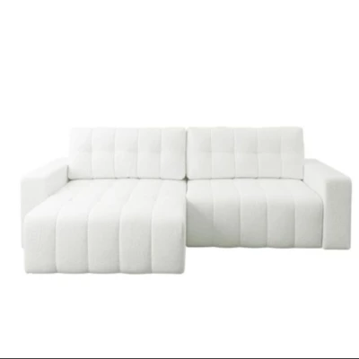 Rohová rozkládací sedací souprava WAPATO - bílá