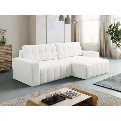 Rohová rozkládací sedací souprava WAPATO - bílá