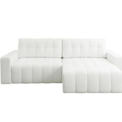 Rohová rozkládací sedací souprava WAPATO - bílá