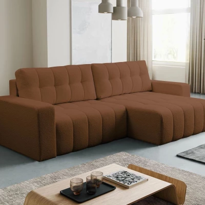 Rohová rozkládací sedací souprava WAPATO - hnědá