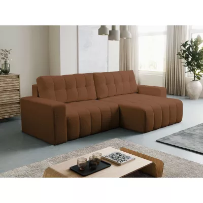 Rohová rozkládací sedací souprava WAPATO - hnědá