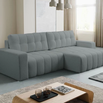 Rohová rozkládací sedací souprava WAPATO - světlá grafitová