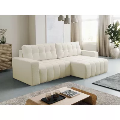 Rohová rozkládací sedací souprava WAPATO - krémová